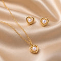 Mini Heart Necklace Set – Gold Plated — close-up, square format