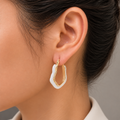 Organic Enamel Hoops — uniform square close-up try-on