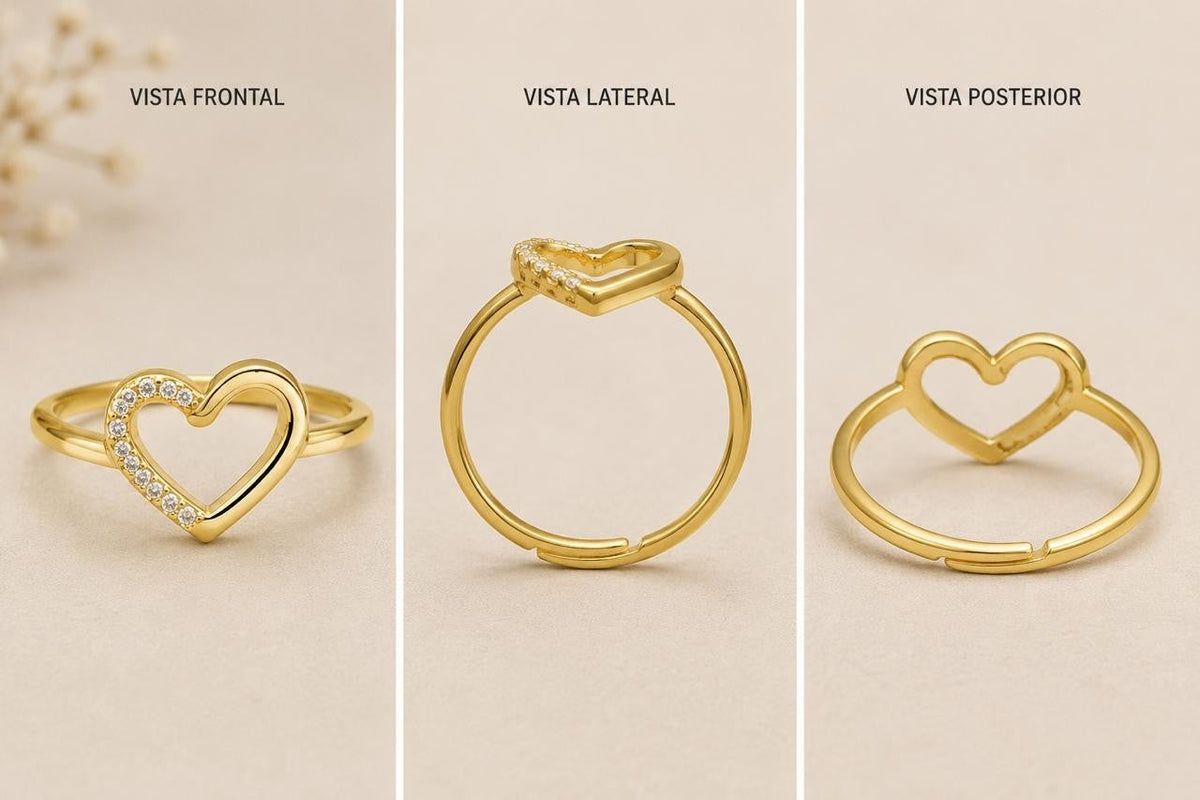 Open Heart Adjustable Ring – Gold Plated