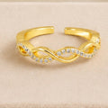Infinity CZ Adjustable Ring – Gold Plated