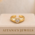 Heart Adjustable Ring – Gold Plated