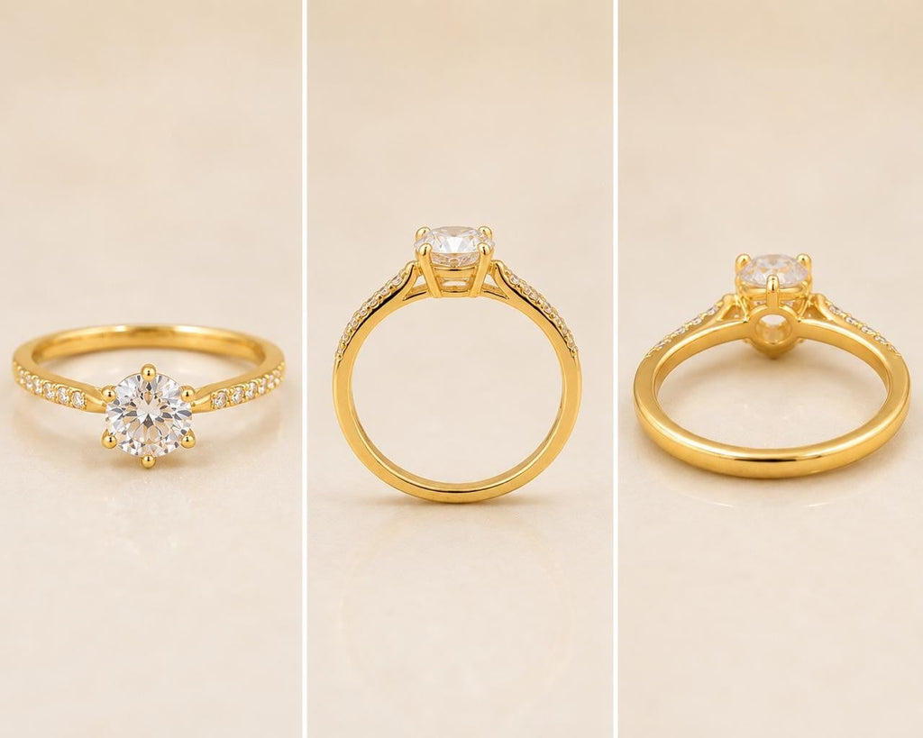 Solitaire Adjustable Ring – Gold Plated