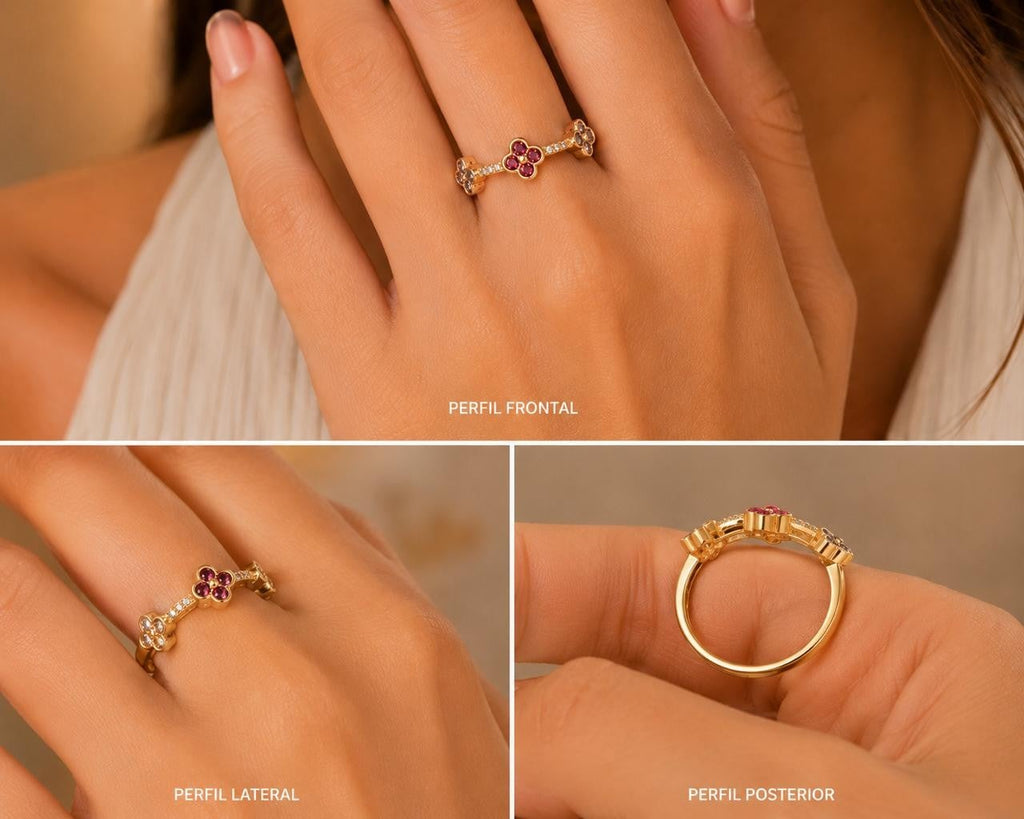 Triple Clover Adjustable Ring – Gold Plated