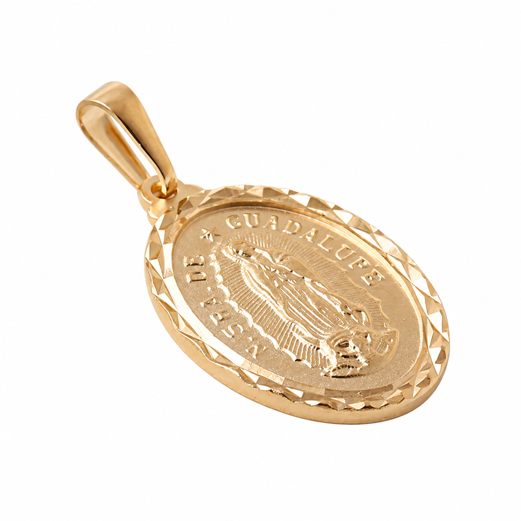 Guadalupe Medal - 18K Gold Filled on a uniform white background
