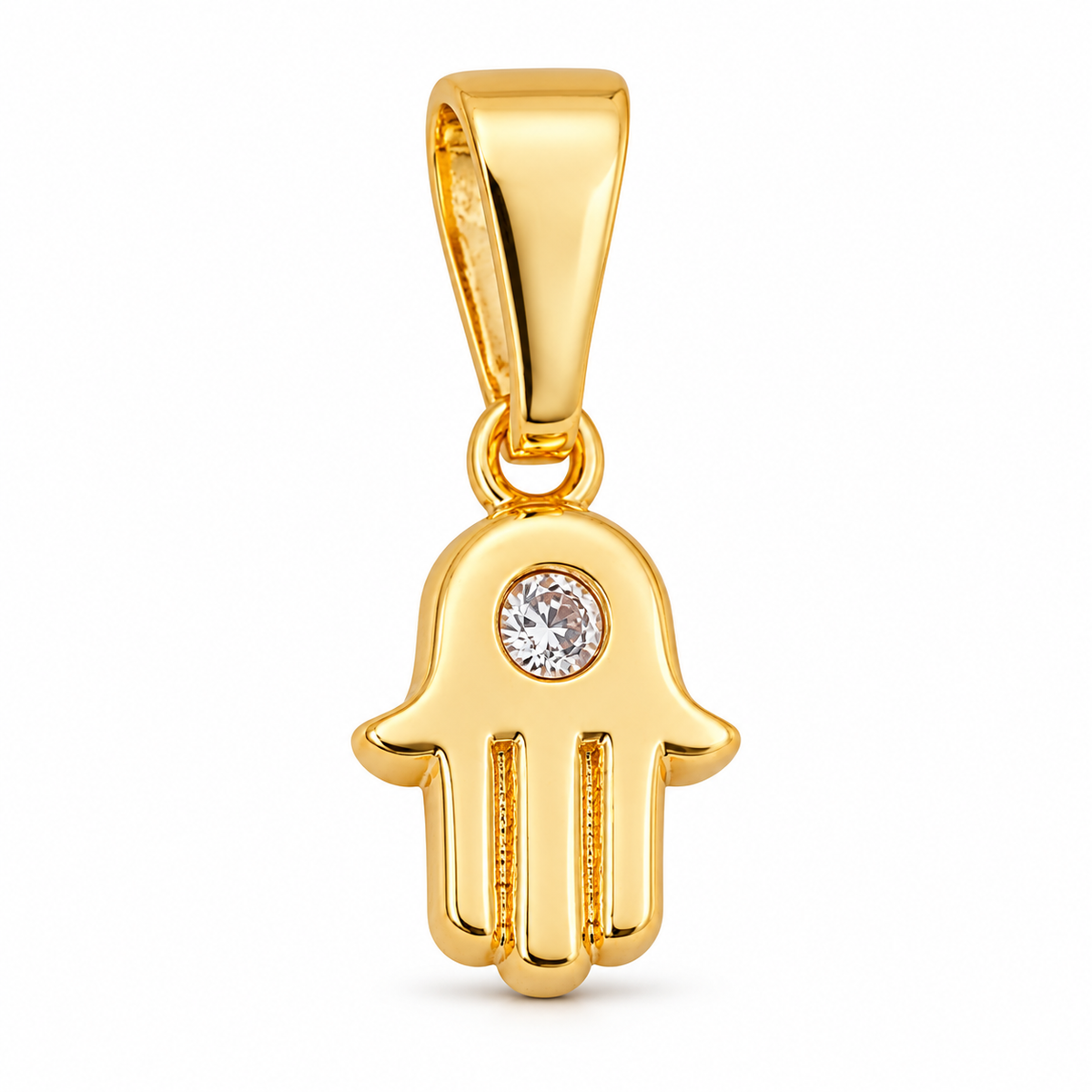 Hamsa Charm - 18K Gold Filled, high-definition close-up on white