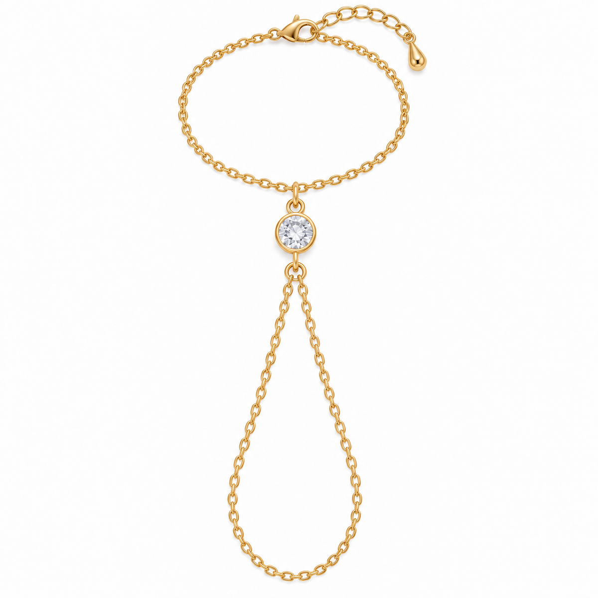 CZ Hand Chain Bracelet with lobster clasp and extender