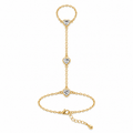 Crystal Heart Hand Chain Bracelet with lobster clasp and extender