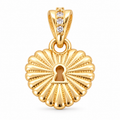 Heart Sunburst Charm - 18K Gold Filled, high-definition close-up on white
