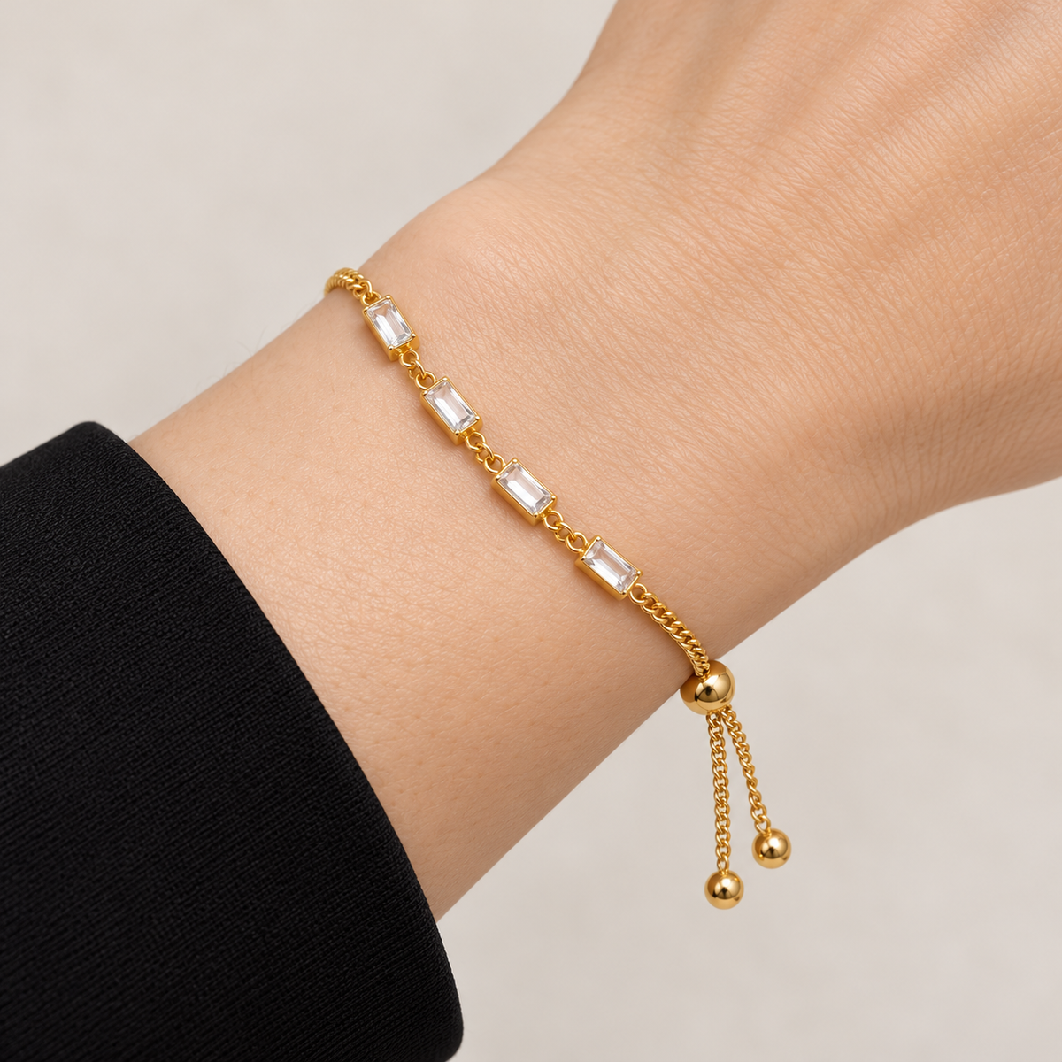 Imperial Shine Adjustable Bracelet — bracelet worn on wrist