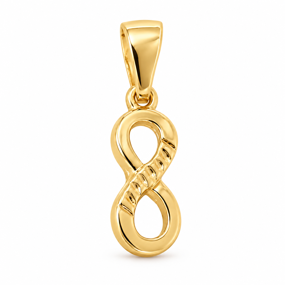 Infinity Symbol Pendant - 18K Gold Filled, high-definition close-up on white