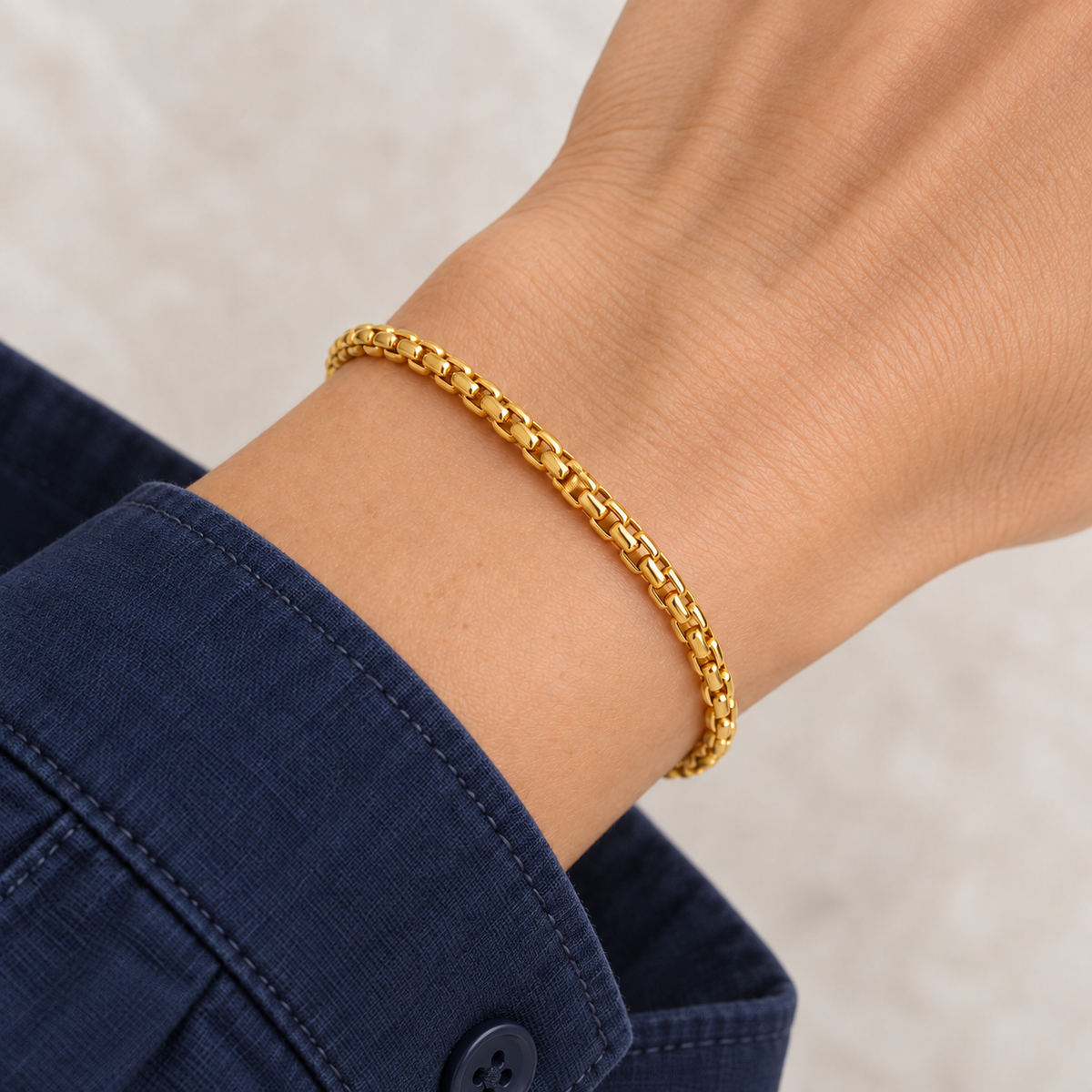 Isla Bracelet worn on wrist with modern everyday clothing
