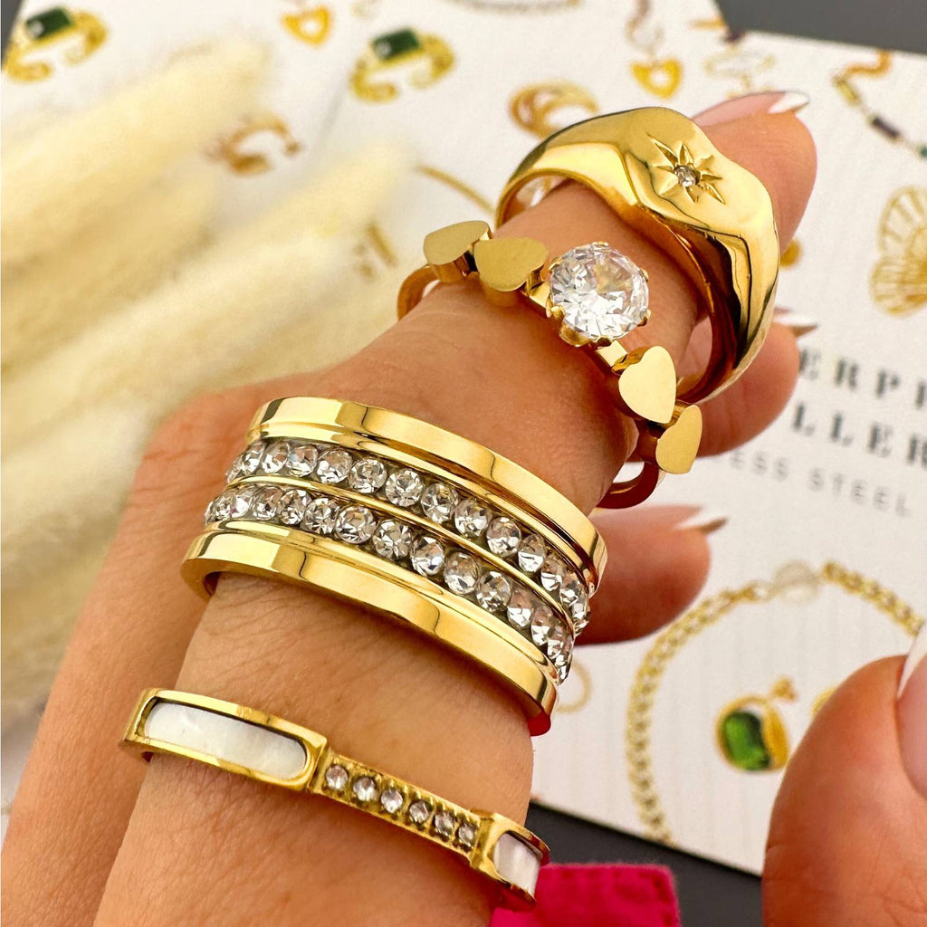 Isla Crystal Ring worn on hand, supplier styling photo