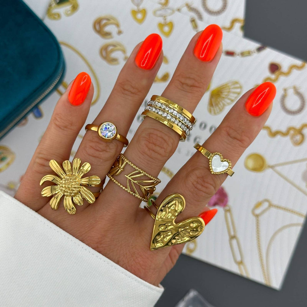 Isla Crystal Ring worn on hand, supplier styling photo
