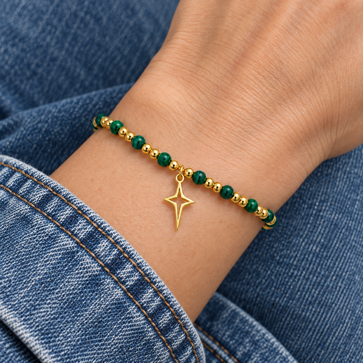 Juliette Bracelet worn on wrist with modern everyday clothing
