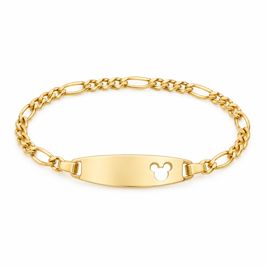 Kids' Mouse ID Bracelet, 6 in. — full bracelet on white background