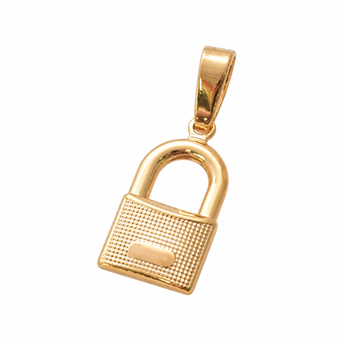 Lock Charm - 18K Gold Filled on a uniform white background