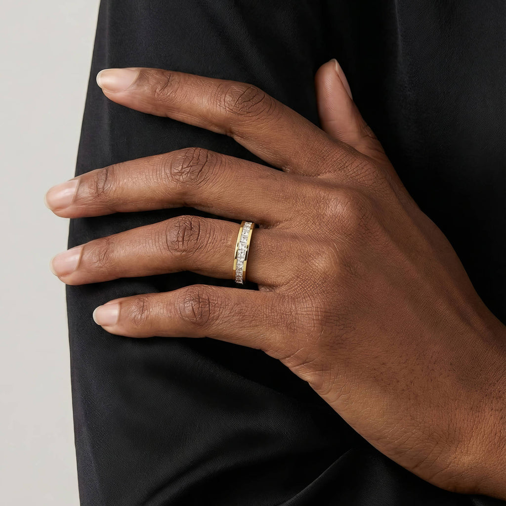 Lumi Crystal Ring worn on hand, supplier styling photo