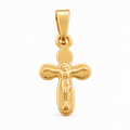 Mini Cross Charm - 18K Gold Filled, high-definition close-up on white