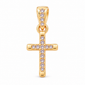 Mini Cross Charm - 18K Gold Filled, high-definition close-up on white