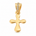 Mini Cross Pendant - 18K  Gold Filled, high-definition close-up on white