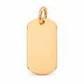 Mini Dog Tag Pendant - 18K Gold Filled, high-definition close-up on white