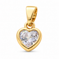 Mini Heart Crystal Pendant - 18K Gold Filled, high-definition close-up on white