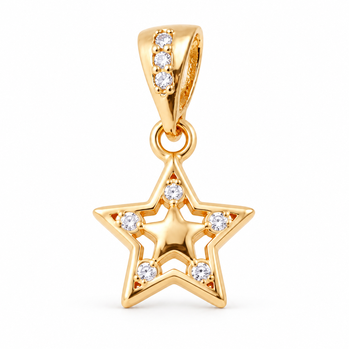 Mini Star Pendant - 18K Gold Filled, high-definition close-up on white