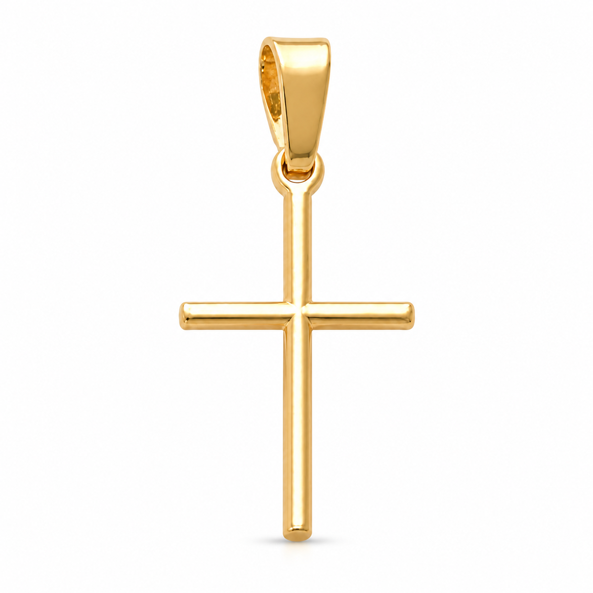 Minimal Cross Pendant - 18K Gold Filled, high-definition close-up on white