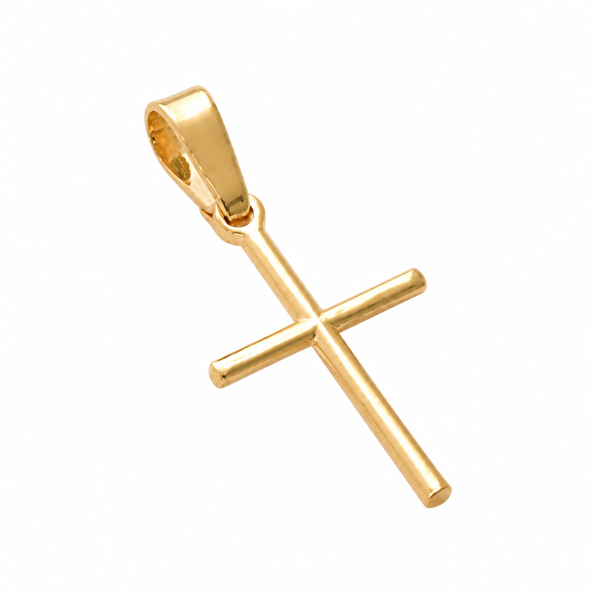 Minimal Cross Pendant - 18K Gold Filled on a uniform white background
