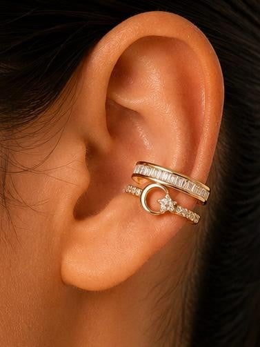 Moon & Baguette Ear Cuff