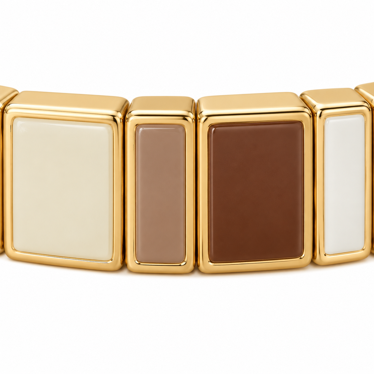 Mosaic Gold Stretch Bracelet — close-up of jewelry details