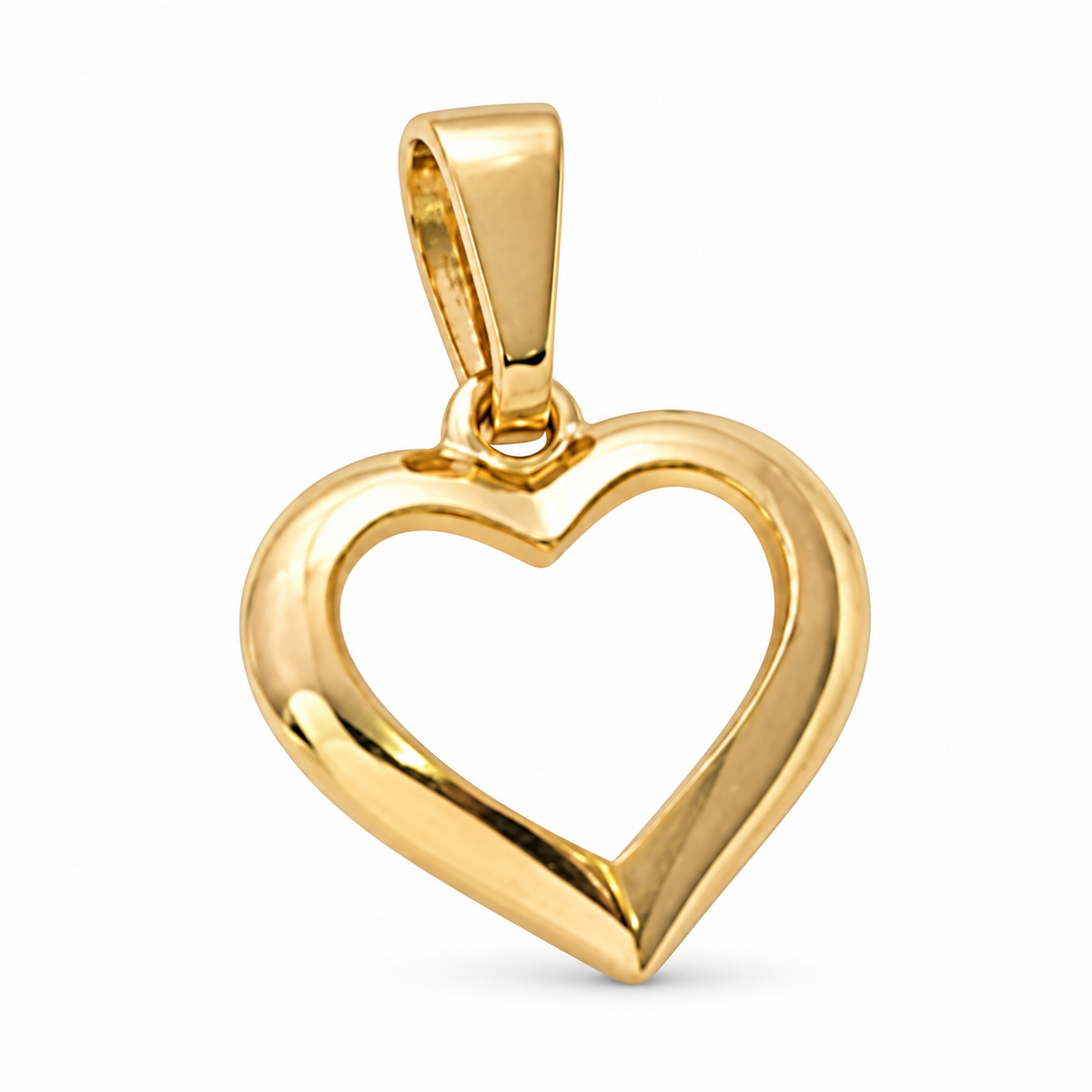 Open Heart Pendant - 18K Gold Filled, high-definition close-up on white