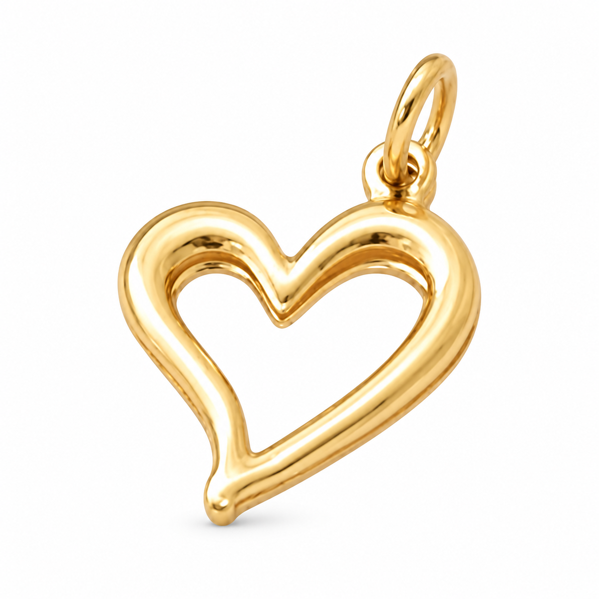 Open Heart Pendant - 18K  Gold Filled, high-definition close-up on white