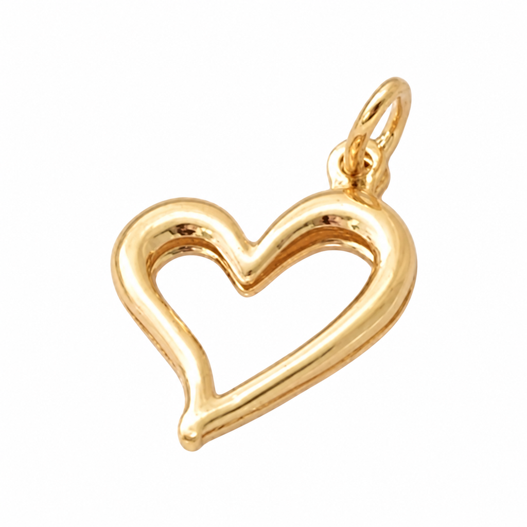 Open Heart Pendant - 18K  Gold Filled on a uniform white background