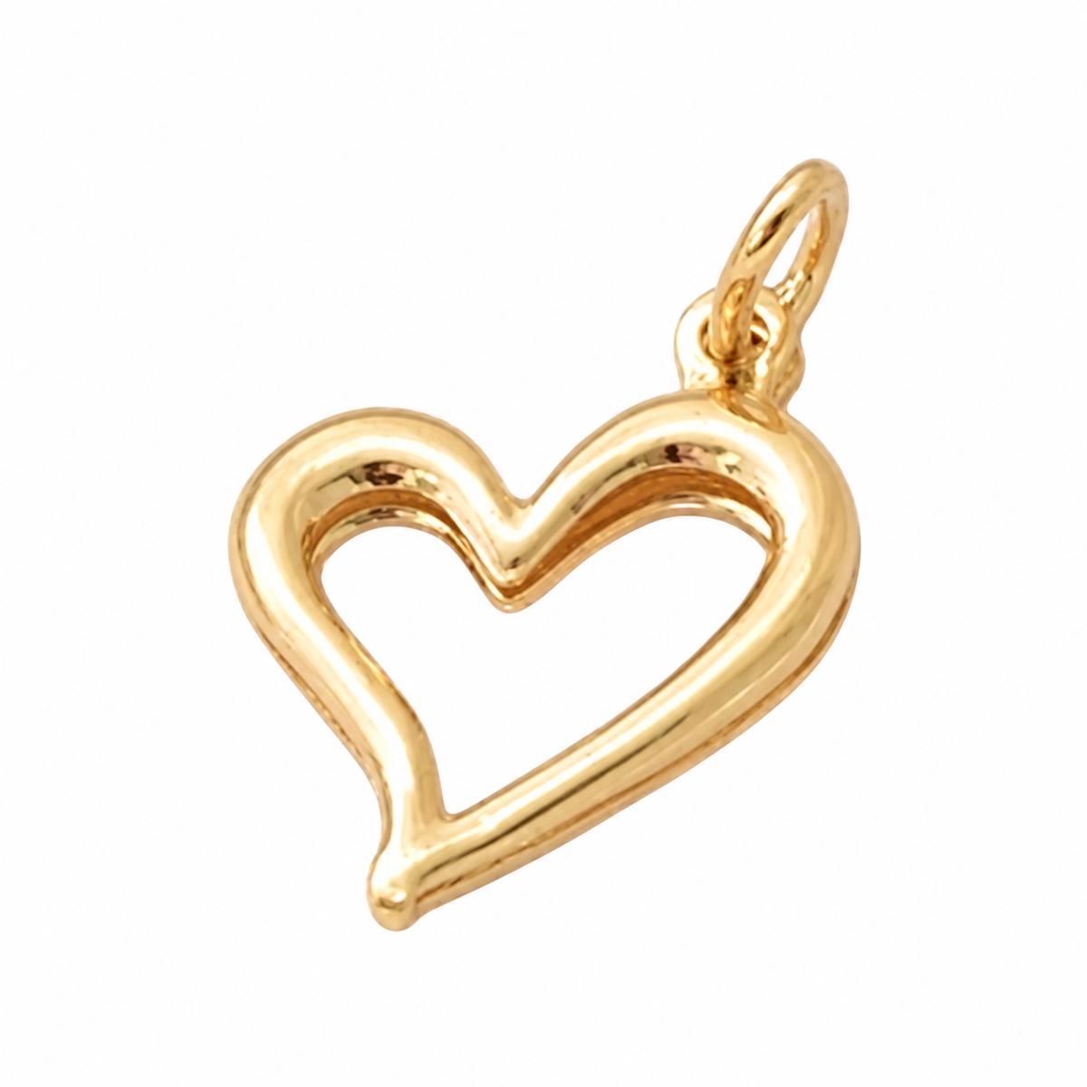 Open Heart Pendant - 18K  Gold Filled on a uniform white background