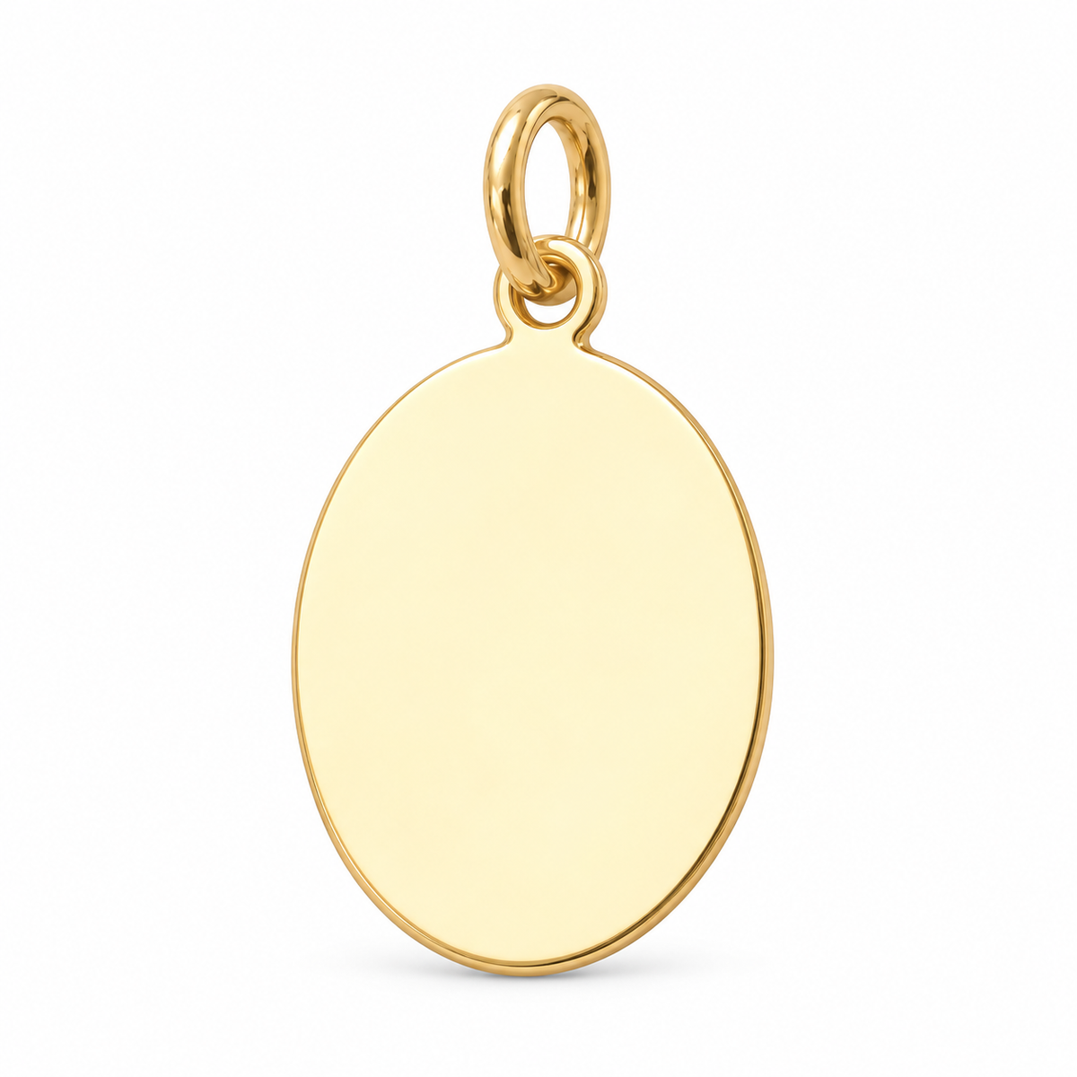 Oval Charm Pendant - 18K Gold Filled, high-definition close-up on white