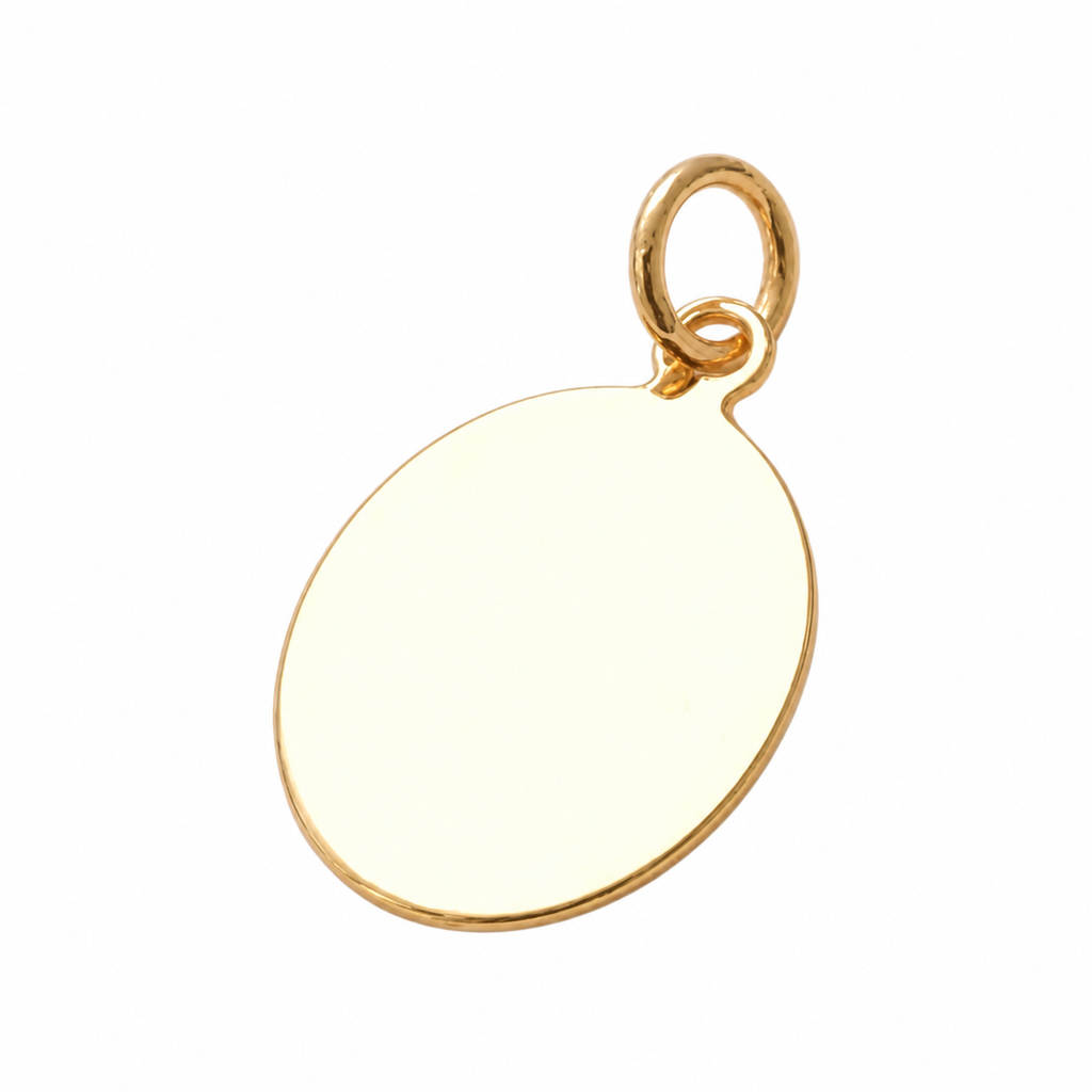 Oval Charm Pendant - 18K Gold Filled on a uniform white background