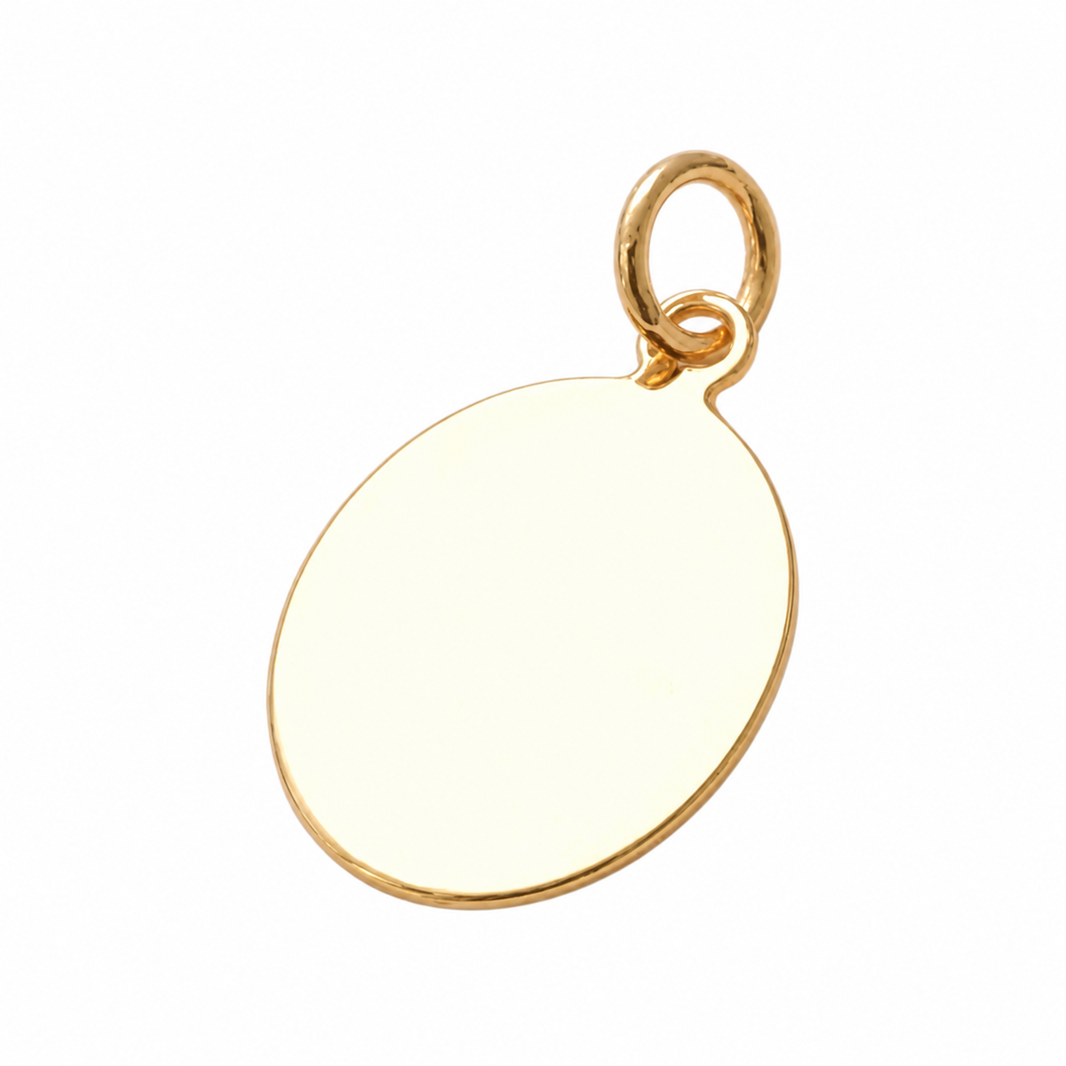 Oval Charm Pendant - 18K Gold Filled on a uniform white background