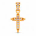 Pavé Cross Charm - 18K Gold Filled, high-definition close-up on white