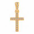 Pavé Cross Pendant - 18K Gold Filled, high-definition close-up on white