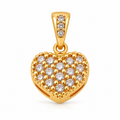 Pavé Heart Charm - 18K Gold Filled, high-definition close-up on white