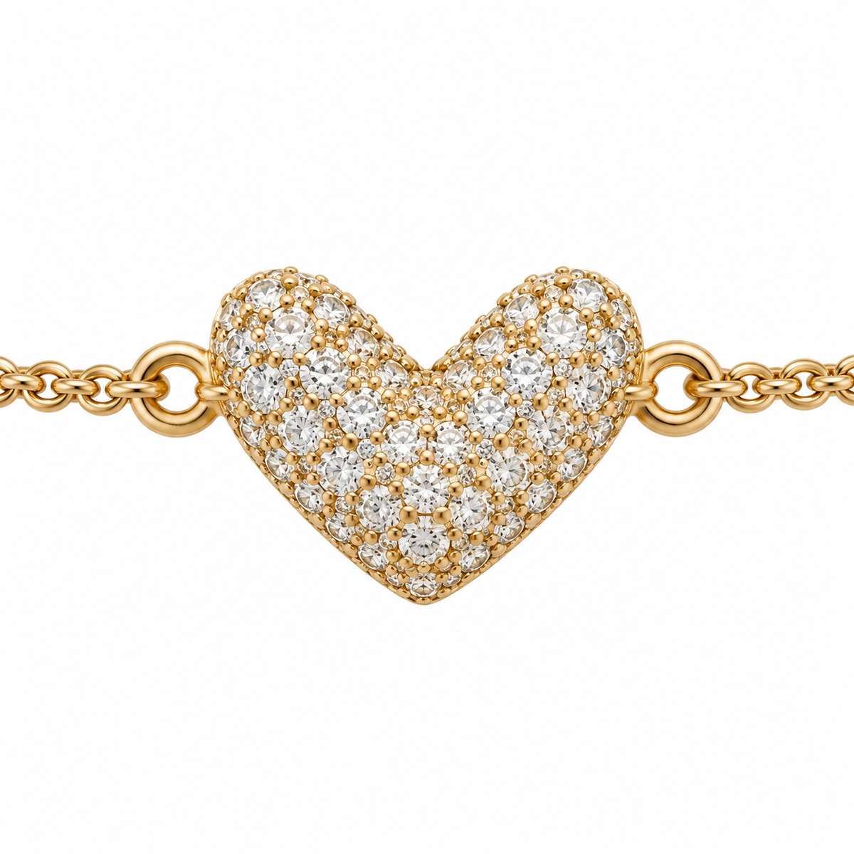 Pavé Infinity Heart Adjustable Bracelet — close-up of jewelry details