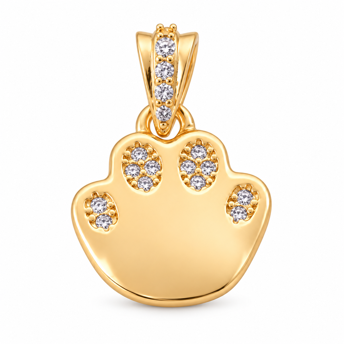 Paw Charm Pendant - 18K Gold Filled, high-definition close-up on white