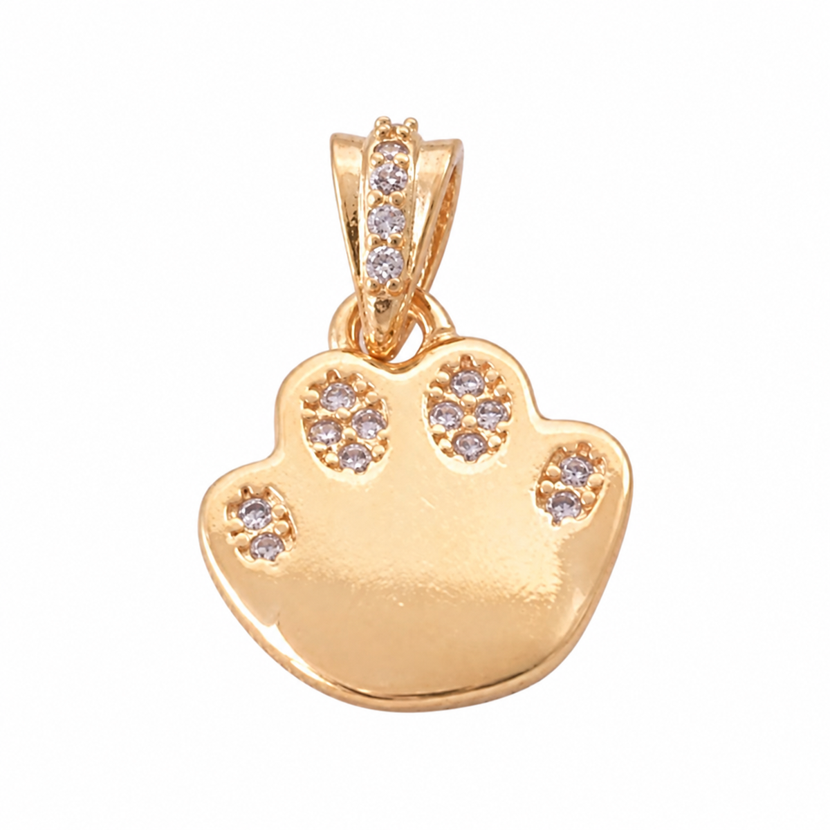 Paw Charm Pendant - 18K Gold Filled on a uniform white background