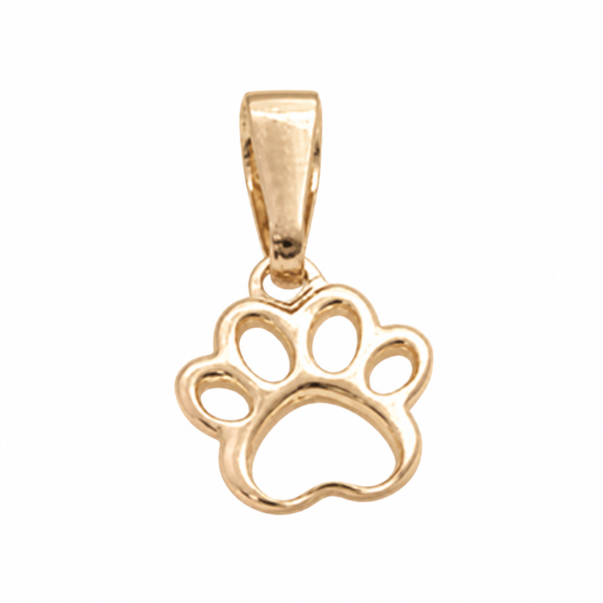 Paw Print Charm Pendant - 18K Gold Filled on a uniform white background
