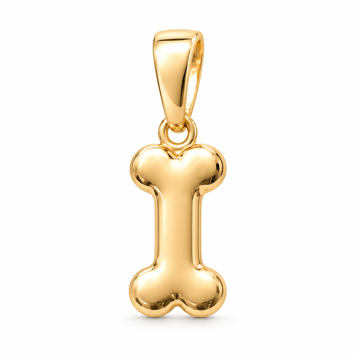 Pet Bone Charm - 18K Gold Filled, high-definition close-up on white