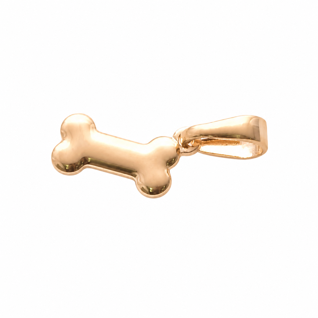 Pet Bone Charm - 18K Gold Filled on a uniform white background
