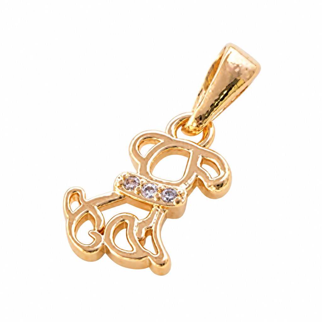 Puppy Charm - 18K Gold Filled on a uniform white background