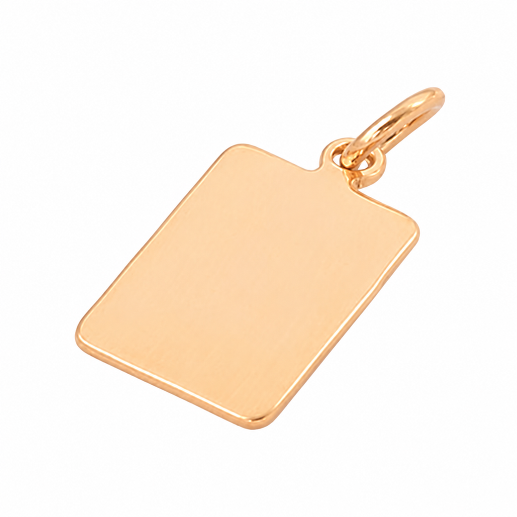 Rectangle Tag Pendant - 18K Gold Filled on a uniform white background