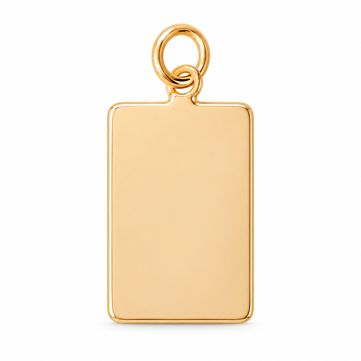 Rectangular Tag Pendant - 18K Gold Filled, high-definition close-up on white
